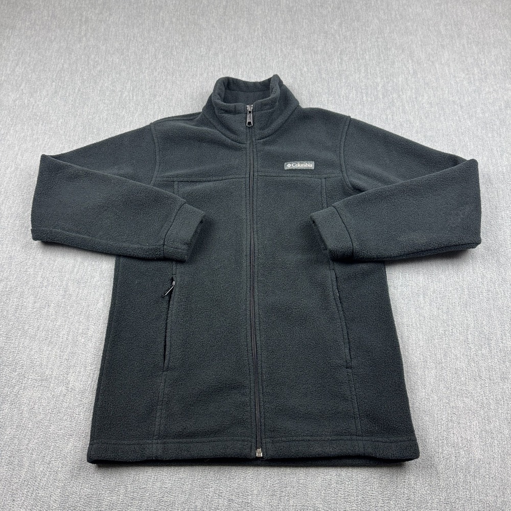 Columbia Jacket‎ Youth Boys Medium 10-12 Black Fleece Full Zip Mock Neck Outdoor
